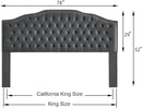 24KF Upholstered Button Tufted King Size Headboard with Nailhead Trim, Soft Velvet Fabric Headboard King/Cal King Size -Dark Gray by CozyNest Decor