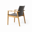 Tranquilize - Outdoor Wooden Club Chair With Woven Wicker Seat And Back (Set of 2) - Light Brown