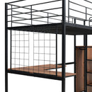 Loft Bed With Desk And Grid, Stylish Frame With Lateral Storage Ladder And Wardrobe by HouseOfZazla