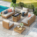 K&K 8-Piece Patio Furniture Set with Fire Pit Table by HouseOfZazla