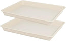 2 Pack Plant Growing Nursery 1020 Trays, Plant Saucer Tray, Heavy Sturdy Seed Starting Trays, Plant Starter Trays for Indoors No Holes, Seed Starter Growing Tray (22"x11.2", Beige) by GreenHaven Gardens