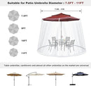 9-11 FT Umbrella Net for Outdoor Umbrella, Universal Hanging Mosquito Net for Patio,Polyester Mesh Umbrella Screen for Patio Tables with Zipper(White) by GreenHaven Gardens