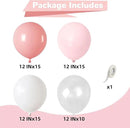 Dusty Pink Balloons 12 Inch Blush Pastel Light Baby Pink and White Latex Party Balloon with Clear Balloons for Women Girls Boho Birthday Wedding Baby Bridal Shower Anniversary Party Decoration by CozyNest Decor