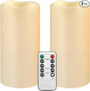 Large Outdoor Waterproof Flameless Candles with Remote Control,D3'' x H5.5'' Battery Operated Flickering LED Pillar Candle Plastic for Outdoor/Indoor Decoration Wedding, Party, Birthday (2PACK) by GreenHaven Gardens