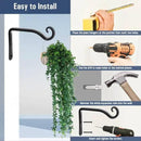 FEED GARDEN Hanging Plant Bracket 2 Pack 6 Inch Hand-Forged Plant Hangers for Outdoor with Screws by GreenHaven Gardens