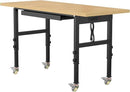 60" Adjustable Workbench,Heavy-Duty Work Table,3000 LBS Load Capacity Particleboard Hardwood Workstation Outlets with Power Strips, Drawers and Wheels,for Workshop, Garage by GreenHaven Gardens