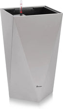 Dexceder 24 Inches Tall Self Watering Planter Diamond Metallic Matte Indoor Outdoor, Thickened Rhombus Large Floor Standing Flower Plant Pot with Water Level Indicator (Gray) by CozyNest Decor