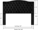 24KF Upholstered Tufted Button Velvet Headboard,Comfortable Fashional Headboard Queen/Full Size,Black by CozyNest Decor