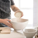 DOWAN Large Mixing Bowls, Ceramic Serving Bowls, 3.2 Quart Deep Salad Bowls, 105 Oz White Fruit Bowls for Modern Home, Set of 2 by CozyNest Decor