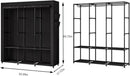SORCEDAS Portable Closet Wardrobe Storage Organizer Metal Hanging Rack Non-Woven Fabric 50 Inch (Black) by CozyNest Decor