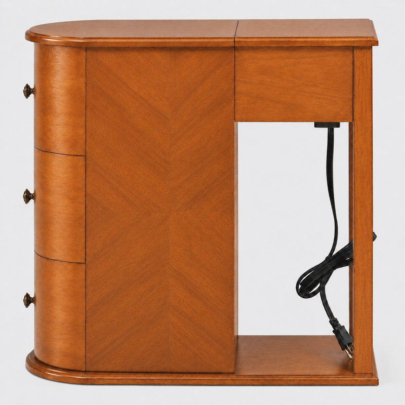 Modern End Table with Hidden Cup Holder Drawer, photo 8 of 10