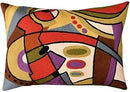Lumbar Kandinsky Contemporary Throw Pillows - Musical | Modern Pillow Cases | Abstract Pillows | Modern Accent Pillow | Abstract Chair Cushions | Handmade Cushion | Wool Size 14x20 by CozyNest Decor