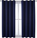 ChrisDowa Grommet Blackout Curtains for Bedroom and Living Room - 2 Panels Set Thermal Insulated Room Darkening Curtains (Navy Blue, 52W x 45L) by CozyNest Decor