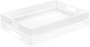 Large Acrylic Serving Tray Decorative Ottoman Coffee Table Vanity Tray Tea Fruit Platter Snack Appetizer Dessert Drink with Handles for Bar Kitchen Party, Frosted
