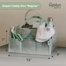 Parker Baby Diaper Caddy - Nursery Storage Bin and Car Organizer for Diapers and Baby Wipes - Sage Green, Regular by TinyTreasures Baby Boutique