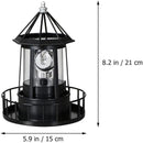 Cabilock LED Rotating Lighthouse Solar Beacon Tower Lamp Water Resistant Lighthouse Light Ornament for Garden Yard Outdoor Decor