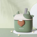 Bebamour Baby Formula Dispenser, BPA Free Portable Milk Powder and Candy Fruit Snack Storage Container with Scoop and Leveller for Travel, 450 ML, Green Cow by TinyTreasures Baby Boutique