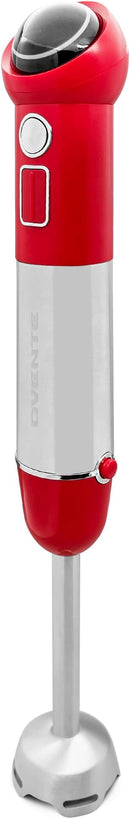 OVENTE Cordless Immersion Hand Blender, 300W Rechargeable Handheld Portable Stick Mixer with Speed Pulse Activating Sensor and Stainless Steel Blades for Smoothies, Shakes or Baby Food, Red HR995R by TinyTreasures Baby Boutique