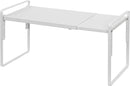 Nxconsu Cabinet Shelf Expandable Height Adjustable Organizer Riser for Kitchen Cabinet Pantry Cupboard Under Sink Countertop Organization Storage Space Saver Stackable Heavy Duty Metal White by CozyNest Decor