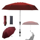 stroller sunshade Clip-on adjustable universal, adjustable steering angle, reinforced umbrella frame, compact and lightweight, suitable for all kinds of strollers Red, Red… by TinyTreasures Baby Boutique