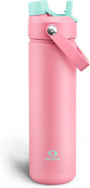 Insulated Water Bottle with Straw Stainless Steel Water Bottle, Leak-Proof, BPA-Free, Double Wall Vacuum Keeps Cold for 24 Hours for Sports, Travel, School (26 oz, Tulip) by CozyNest Decor