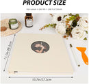 RECUTMS Photo Album Self Adhesive with Round Window 4x6 5x7 6x8 8x10 Magnetic Scrapbook with 40 Pages Leather Cover DIY Photo Album with Metallic Pen and Scraping Plate (Begie) by TinyTreasures Baby Boutique