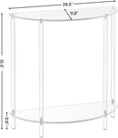 Acrylic Console Table, Half Moon, 29.5" Small Entryway Table, Clear Entry Table for Sofa, Foyer, Hallway, Living Room, Easy Assembly, 2 Tier, 11.8" D x 31.5" H by CozyNest Decor