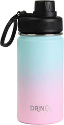 DRINCO Stainless Steel Water Bottle Spout Lid Vacuum Insulated Double Wall Water Bottle Wide Mouth (40oz 32oz 22oz 18oz 14oz) Leak Proof Keeps Cold or Hot (14 oz, 14oz Macaron) by CozyNest Decor