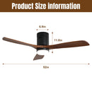 Indoor Ceiling Fan With Lights, Reversible DC Motor, Remote Control - Black by HouseOfZazla