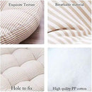 Tiita Striped Seat Cushion 2 Pack Beige Round Floor Pillows 22"x22" Chair Pad Cushions for Indoor/Outdoor Hanging Swing Chair Window Pads, Beige by CozyNest Decor