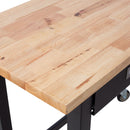 Work Bench, Workbench With Drawer Storage, Heavy Duty Bamboo Wood Work Table With Wheels For Garage Home Office by HouseOfZazla