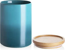 Sweejar Ceramic Food Storage Jar, Stackable Kitchen Canisters, Containers with Airtight Seal Wooden Lid for Serving Coffee Bean, Flour, Tea, Cookies, Spice and More - 58 Fl Oz (Gradient Blue) by CozyNest Decor
