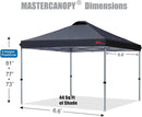 MASTERCANOPY Durable Pop-up Canopy Tent with Roller Bag (Black)