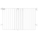 Babelio 31.5-55" No Bottom Bar Baby Gate Extra Wide, 2-in-1 Auto Close Dog Gate for The House, Stairs and Doorways, with Large Walk Thru Door, White by TinyTreasures Baby Boutique
