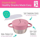 Elk and Friends Stainless Steel Snack Cups | Removable Silicone Food Catcher and Travel Lid | Spill-Proof Snack Containers for Baby, Toddler, Kids | Dishwasher Safe | 2 Pack by TinyTreasures Baby Boutique