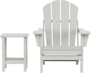 WO Home Furniture Adirondack Chair Table Set of 2 PCS Outdoor Folding Chair w Side Table Weather/UV Resistant for Lawn, Garden, Bon Fire, Balcony (Sand) by GreenHaven Gardens