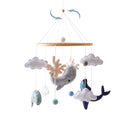 EERKEOD Baby Crib Mobile Ocean Nursery Mobile for Boys Girls Handmade Felt Mobile for Crib Nursery Decor for Infant Bedroom Hanging Baby Mobile for Bassinet Newborn Baby Gift（Whales） by TinyTreasures Baby Boutique