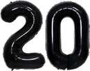 GOER Number 20 Balloons for 20th Birthday Party Decorations,42 Inch Jumbo Foil Helium Balloons for 20th Anniversary (Black) by TinyTreasures Baby Boutique