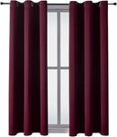 ChrisDowa Grommet Blackout Curtains for Bedroom and Living Room - 2 Panels Set Thermal Insulated Room Darkening Curtains (Burgundy Red, 38W x 54L) by CozyNest Decor