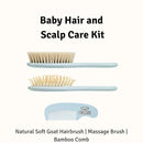 Baby Hair Brush Set for Newborns - Baby Brush and Comb Set - Ultra Soft Goat Hair Bristles, Perfect for Cradle Cap, Newborn Showers & Registries Gift, Comb Brush for Girls & Boys (Sky) by TinyTreasures Baby Boutique
