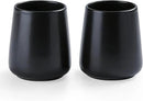 Matte Black Toothbrush Holders for Bathroom - 2Pcs Ceramic Tooth Brushing Holder Set, Toothpaste Holder, Reusable Toothbrush Mouthwash Cups, Space-Saving Design for Bathroom Countertop