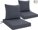 Outdoor Cushions for Patio Furniture, Waterproof Outdoor Chair Cushion w/Fade-Resistant, Removable & Machine-Washable Cover, 22x22 Inch, Deep Seat Sofa/Couch Pad Replacement – Set of 2, Dark Grey by GreenHaven Gardens