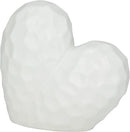 Deco 79 Porcelain Ceramic Heart Decorative Sculpture Dimensional Angled Origami Inspired Home Decor Statue, Accent Figurine 8" x 3" x 8", White by CozyNest Decor