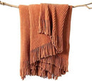 lifein Throw Blanket for Couch, Soft Boho Decor Bed Throw,Cozy Burnt Orange Chenille Knitted Small Farmhouse Lightweight Throw for Spring(Rust,60 * 80") by CozyNest Decor