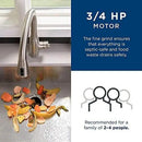 GE Disposall Continuous Feed 3/4 Horsepower Motor Garbage Disposer, Good for Grinding: Vegetable Peels & Small Bones, Easy Install Kit, Non-Corded, Recommended for 2-4 Person Homes, GFC720N by CozyNest Decor