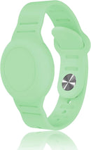 Kids Waterproof Airtag Bracelet Compatible with Apple AirTag, Hidden Silicon Protective Case for Air Tag GPS Tracker Holder, Adjustable Anti-Lost Watch Band for Toddler Child (Green) by TinyTreasures Baby Boutique