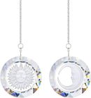 45mm Crystal Suncatcher Round Pendant Rainbow Maker for Home Car Decor (Moon and Sun) by GreenHaven Gardens