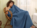 PHF Ultra Soft Waffle Weave Blanket Twin Size 66"x 90"- Washed Lightweight Breathablee Cozy Woven Blanket - Great for Couch Bed Sofa Home Car - Navy Blue by CozyNest Decor