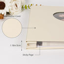 RECUTMS Photo Album Self Adhesive with Round Window 4x6 5x7 6x8 8x10 Magnetic Scrapbook with 40 Pages Leather Cover DIY Photo Album with Metallic Pen and Scraping Plate (Begie) by TinyTreasures Baby Boutique