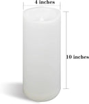 CANDLE CHOICE Waterproof Outdoor Battery Operated Flameless Candle with Timer Large Plastic Resin Bright Flickering Electric LED Pillar Lantern Patio Garden Wedding Christmas Decorations 4”(D)x10”(H) by GreenHaven Gardens